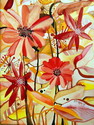 Oranžové kvety II. - akvarel/CANSON - autorka: Sláviková Katarína