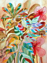Dúhové kvety - akvarel/CANSON - autorka: Sláviková Katarína