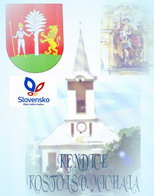 Magnetka obce Kendice - erb, logo Slovakia, socha svetého Michala